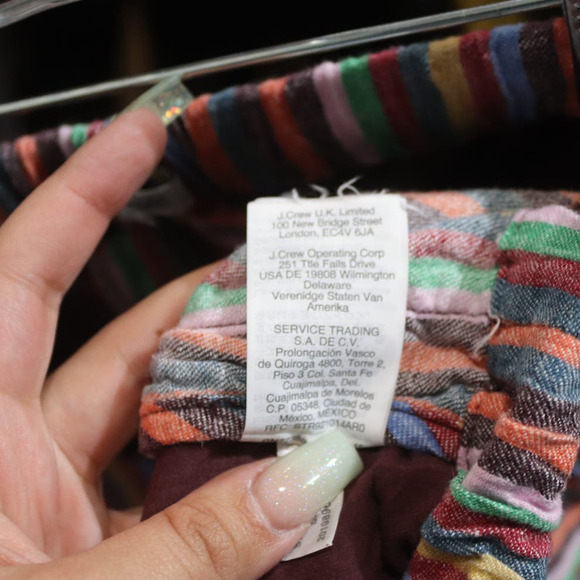 Madewell Rainbow Multicolored Striped Linen Blend Pull On Shorts Sz XXS - Picture 8 of 13